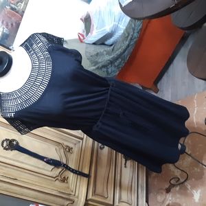 Womens dress tie elastic waist thin material REITMANS Black Summer med